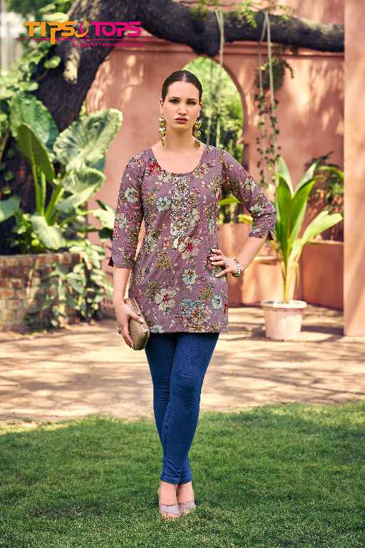 Tips And Tops Cotton Candy Vol-6 Wholesale Cotton Foil Prints Short Tops