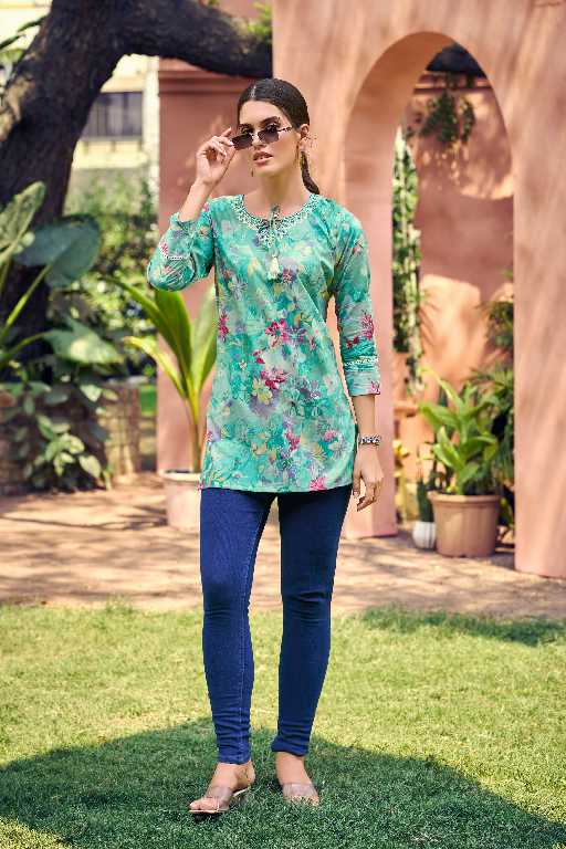 Tips And Tops Cotton Candy Vol-6 Wholesale Cotton Foil Prints Short Tops