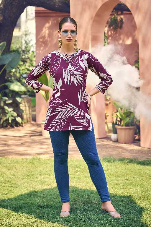 Tips And Tops Cotton Candy Vol-6 Wholesale Cotton Foil Prints Short Tops