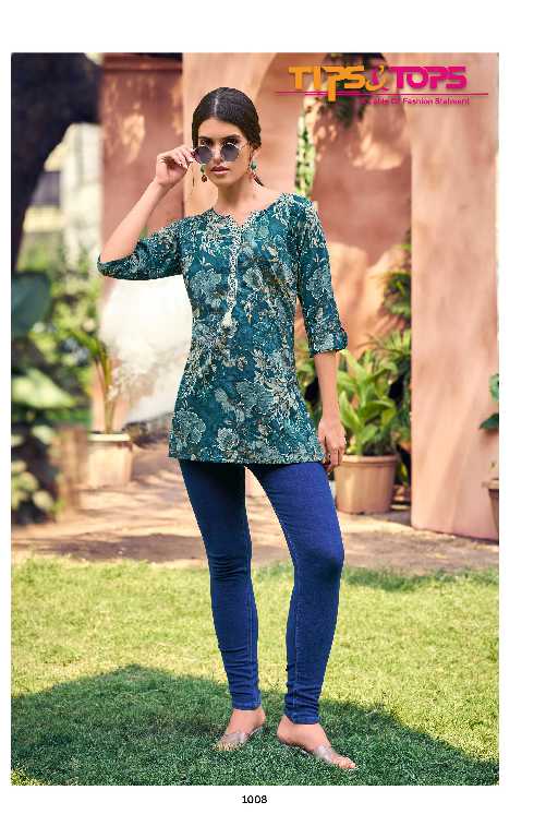 Tips And Tops Cotton Candy Vol-6 Wholesale Cotton Foil Prints Short Tops