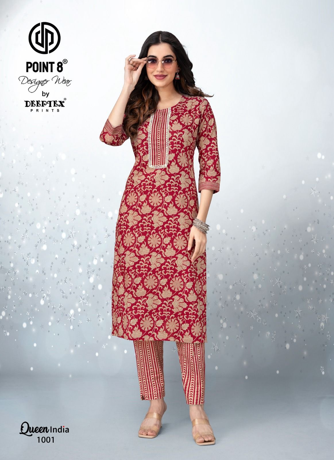 Deeptex Queen India Vol-10 Wholesale Cotton Printed And Embroidery Tie Kurti With Pants