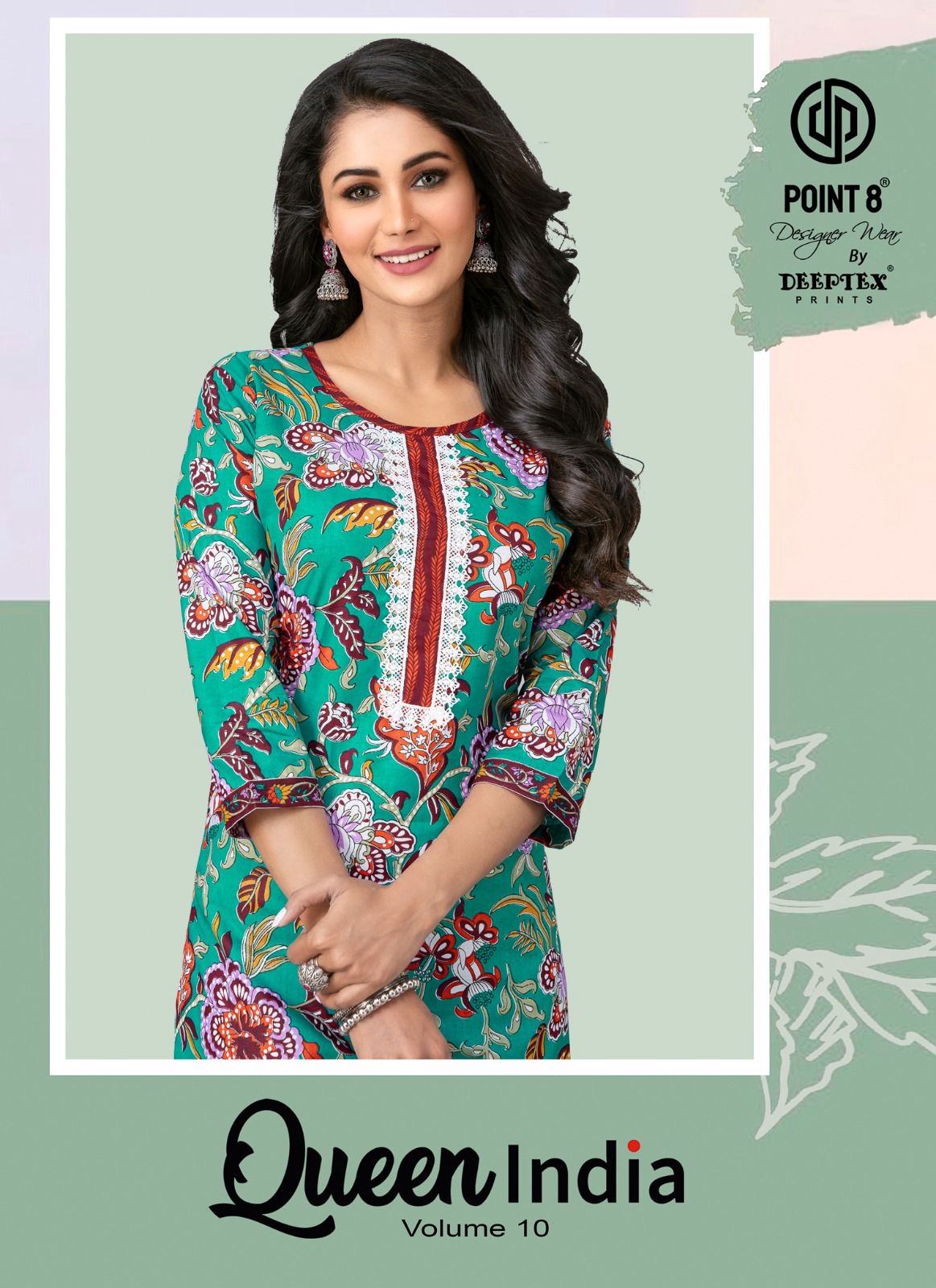 Deeptex Queen India Vol-10 Wholesale Cotton Printed And Embroidery Tie Kurti With Pants