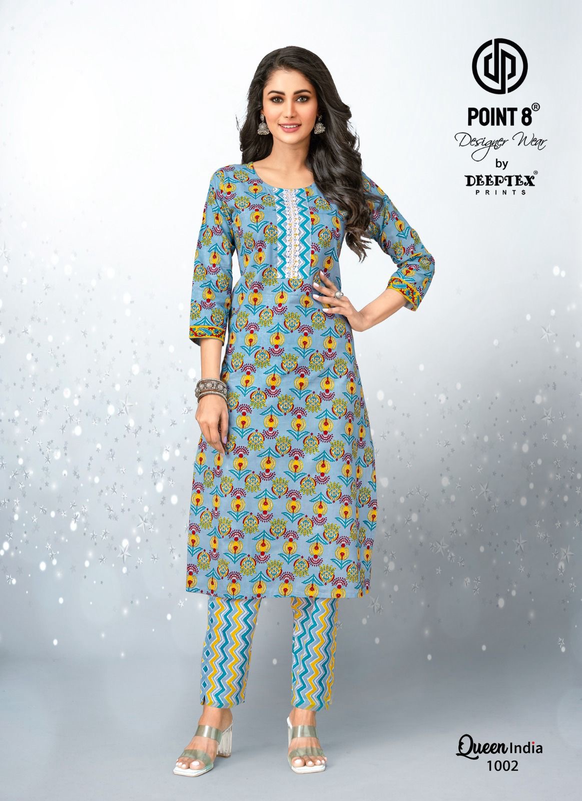 Deeptex Queen India Vol-10 Wholesale Cotton Printed And Embroidery Tie Kurti With Pants