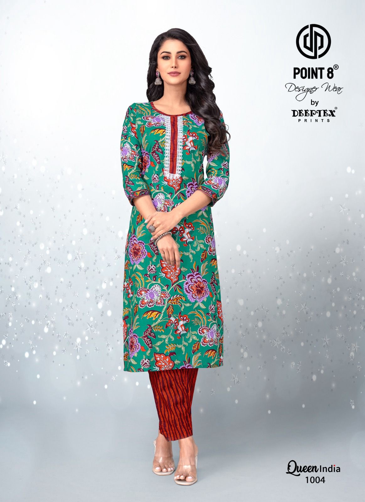 Deeptex Queen India Vol-10 Wholesale Cotton Printed And Embroidery Tie Kurti With Pants