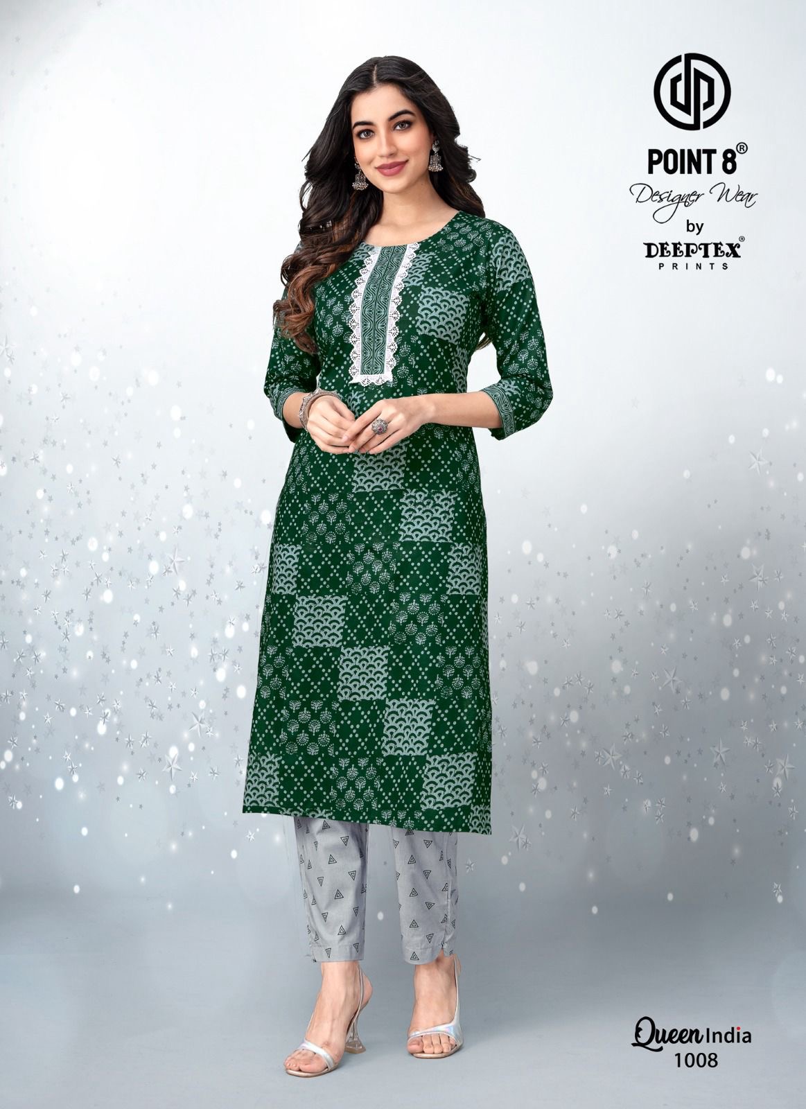 Deeptex Queen India Vol-10 Wholesale Cotton Printed And Embroidery Tie Kurti With Pants
