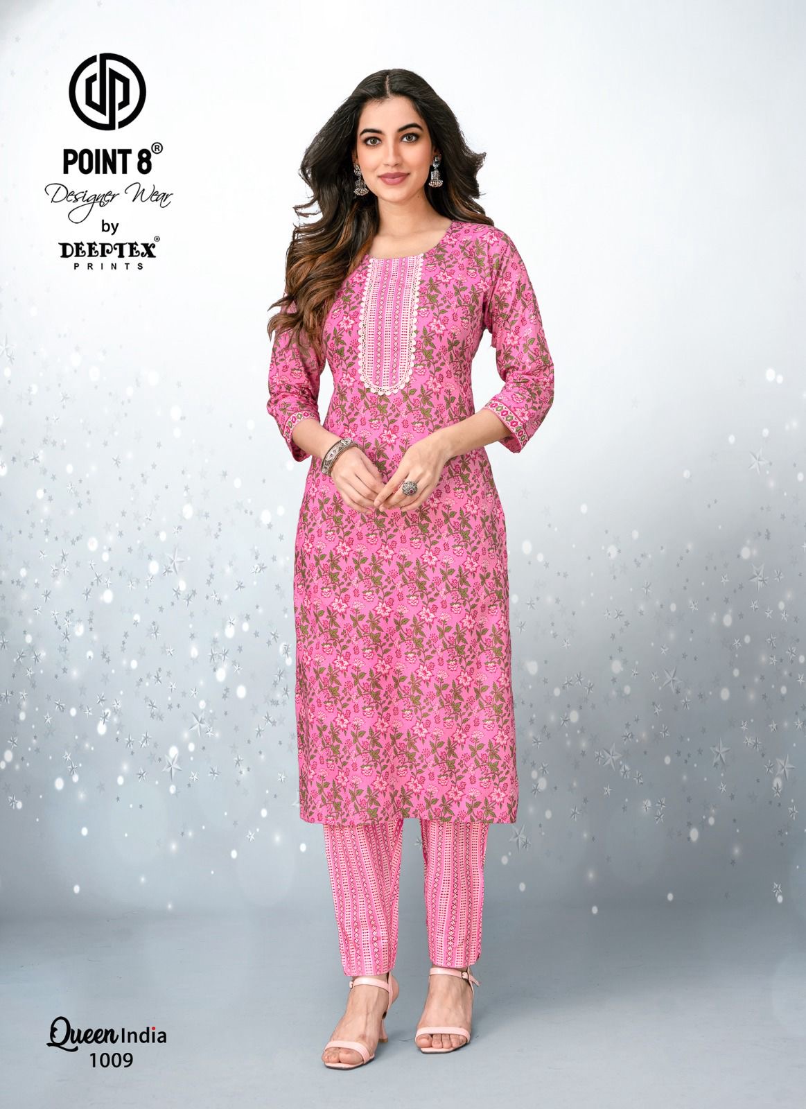 Deeptex Queen India Vol-10 Wholesale Cotton Printed And Embroidery Tie Kurti With Pants