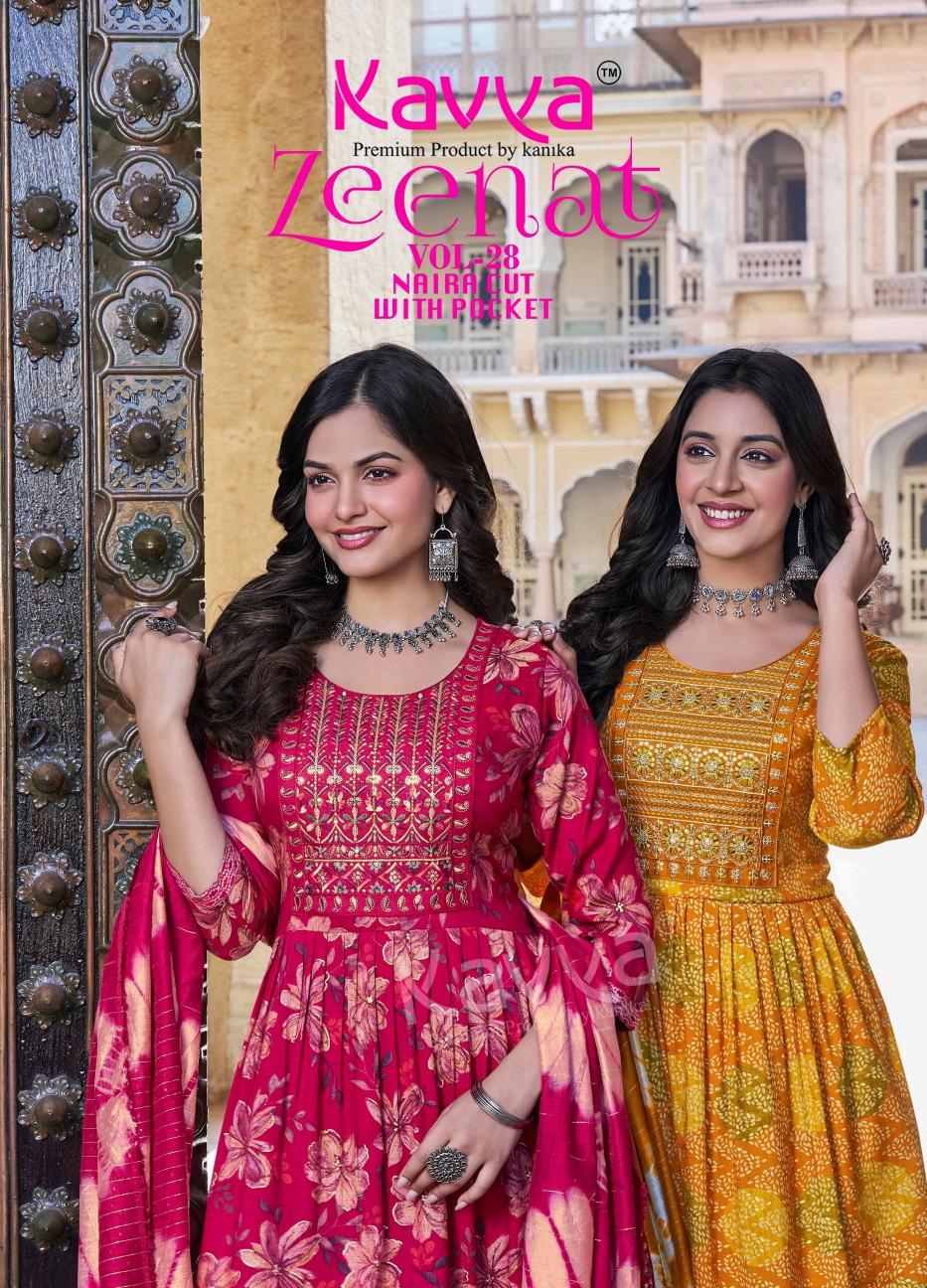 KAVYA PRESENTS ZEENAT VOL 28 CLASSY NAYRA CUT CAPSULE FOIL PRINT FULL STITCH BIG SIZE SALWAR SUIT