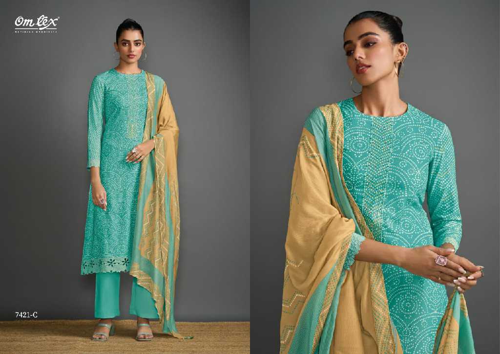 omtex glamour gaze lawn cotton hit design fancy dress material