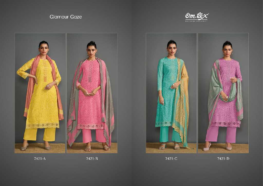 omtex glamour gaze lawn cotton hit design fancy dress material