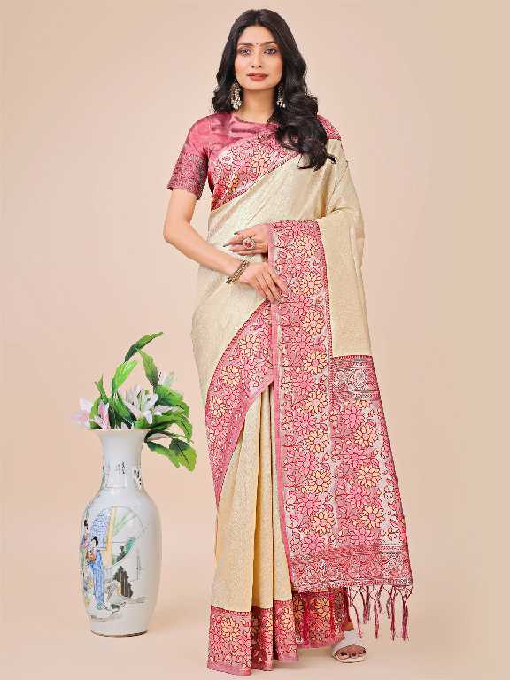 plazzo silk by astita fancy designer lichi silk fabric saree wholesale with fancy latkan