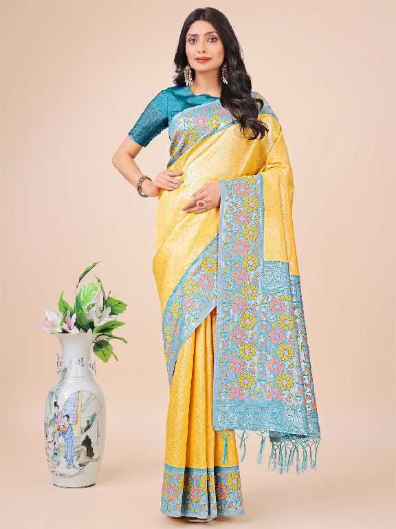 plazzo silk by astita fancy designer lichi silk fabric saree wholesale with fancy latkan