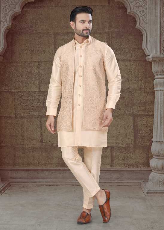 Outluk Vol-135 Wholesale Open Jacket With Tone to Tone Front Open Kurta Pajama Collection