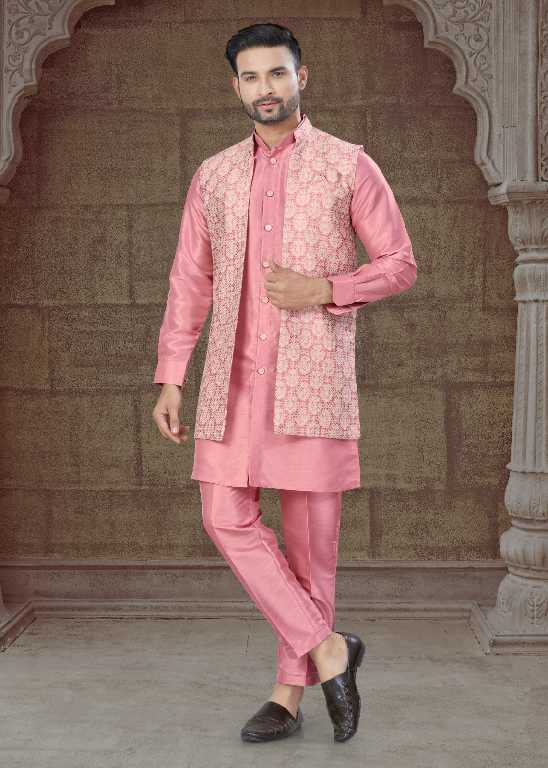 Outluk Vol-135 Wholesale Open Jacket With Tone to Tone Front Open Kurta Pajama Collection