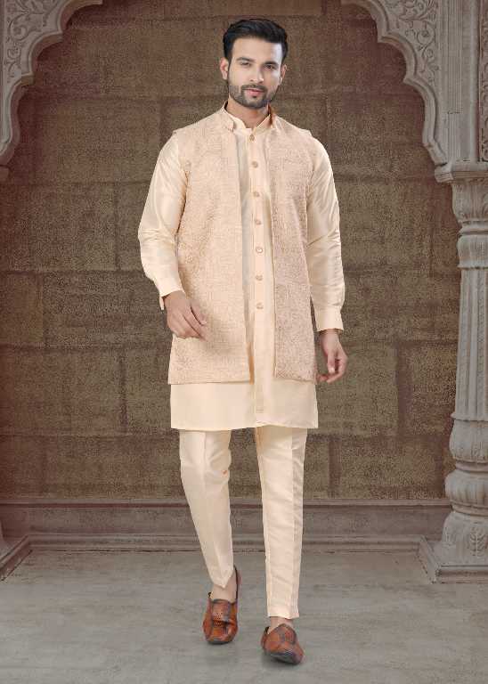 Outluk Vol-135 Wholesale Open Jacket With Tone to Tone Front Open Kurta Pajama Collection