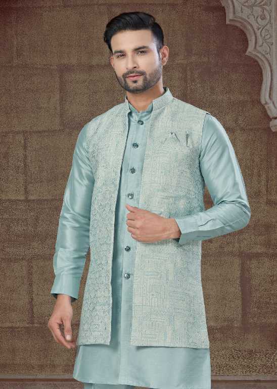 Outluk Vol-135 Wholesale Open Jacket With Tone to Tone Front Open Kurta Pajama Collection