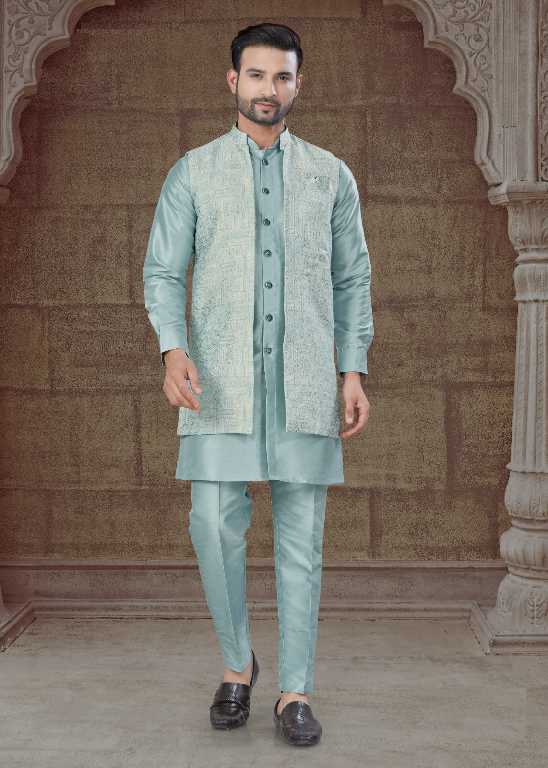 Outluk Vol-135 Wholesale Open Jacket With Tone to Tone Front Open Kurta Pajama Collection