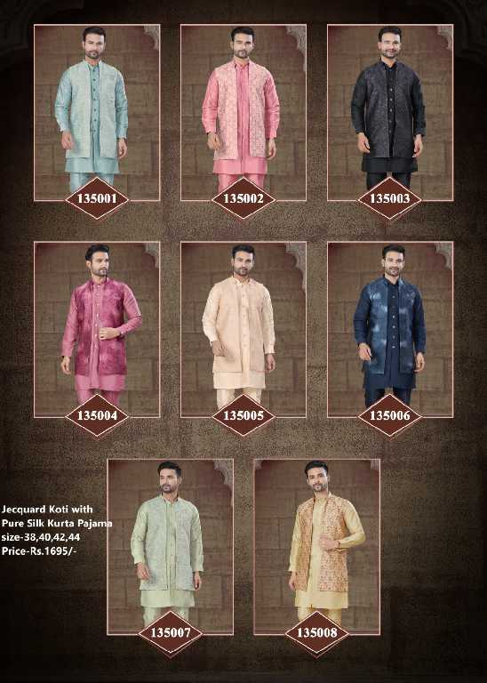 Outluk Vol-135 Wholesale Open Jacket With Tone to Tone Front Open Kurta Pajama Collection