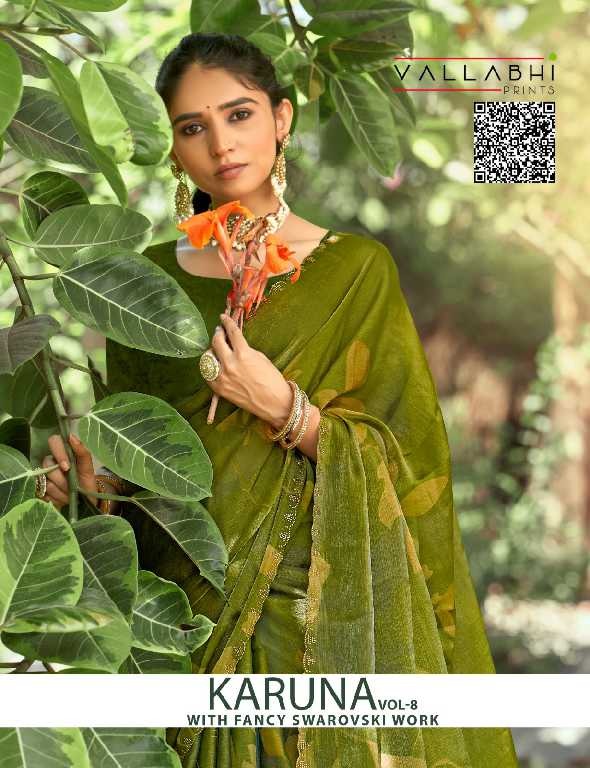 Vallabhi Karuna Vol-8 Wholesale Chiffon With Abstract Print Sarees