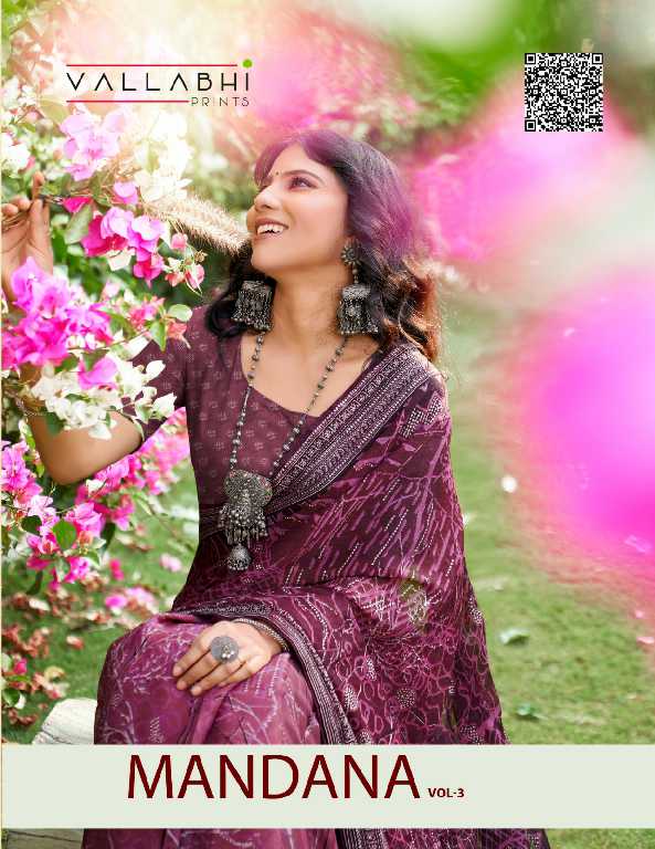 Vallabhi Mandana Vol-3 Wholesale Abstract Print With Swaroski Work Sarees