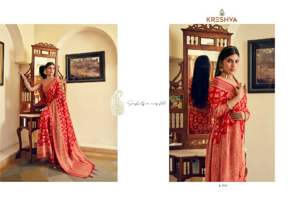 Kreshva Moksha Wholesale Georgette With Weaving Buta Border Party Wear Sarees