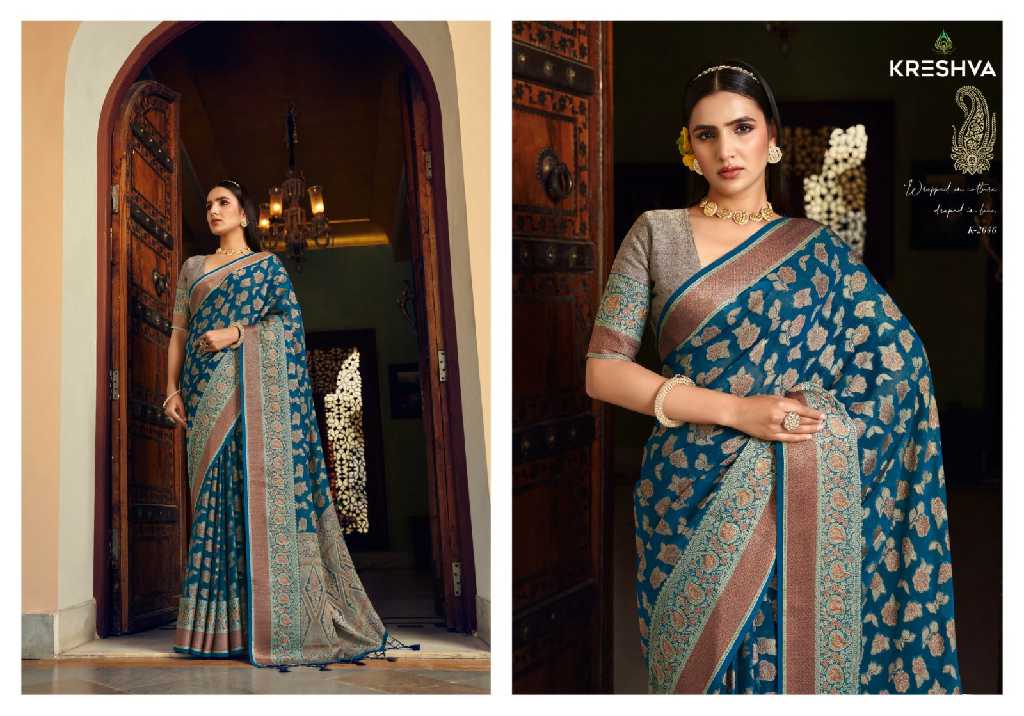 Kreshva Moksha Wholesale Georgette With Weaving Buta Border Party Wear Sarees
