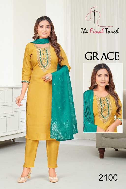 The Final Touch Grace Wholesale Roman With Work Fabrics Salwar Suits Combo