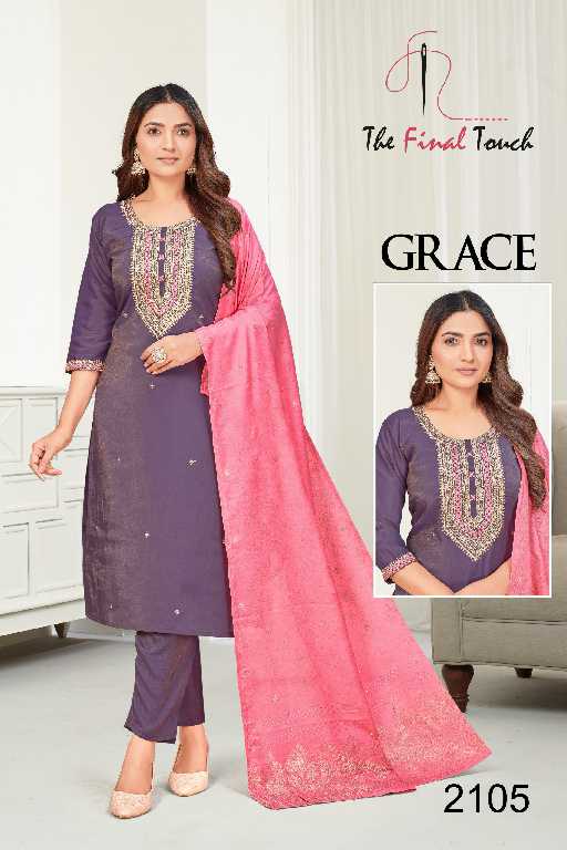 The Final Touch Grace Wholesale Roman With Work Fabrics Salwar Suits Combo