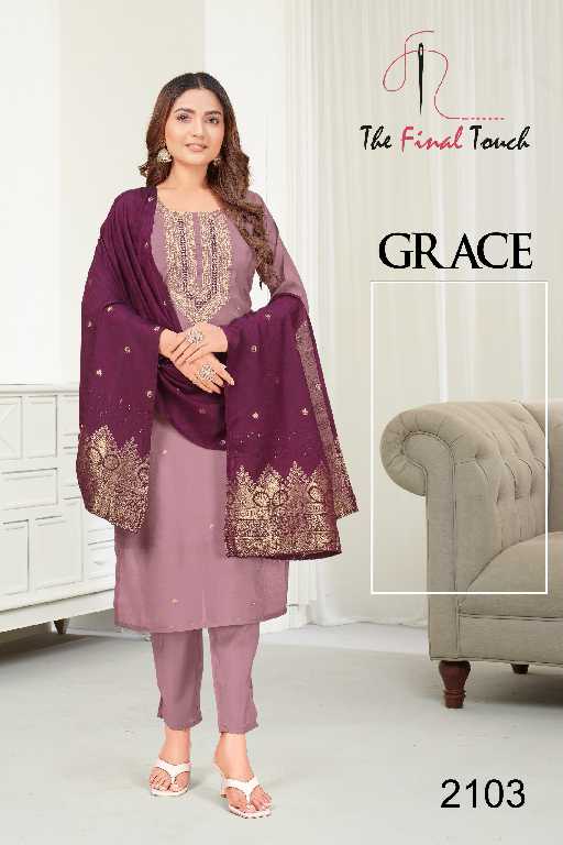 The Final Touch Grace Wholesale Roman With Work Fabrics Salwar Suits Combo