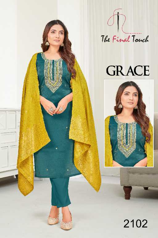 The Final Touch Grace Wholesale Roman With Work Fabrics Salwar Suits Combo