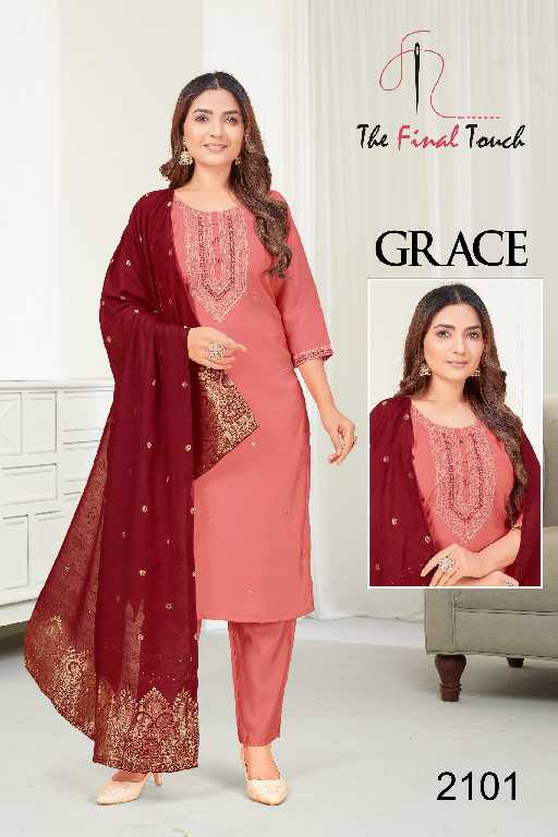 The Final Touch Grace Wholesale Roman With Work Fabrics Salwar Suits Combo