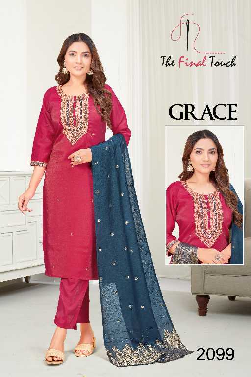 The Final Touch Grace Wholesale Roman With Work Fabrics Salwar Suits Combo