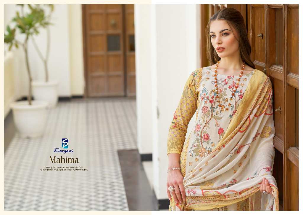 Sargam Mahima Wholesale Pure Cambric With Elegant Work Dress Material
