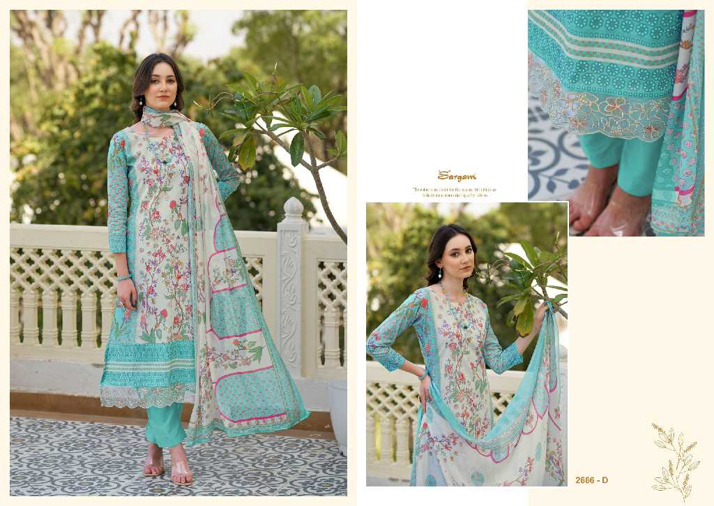 Sargam Mahima Wholesale Pure Cambric With Elegant Work Dress Material