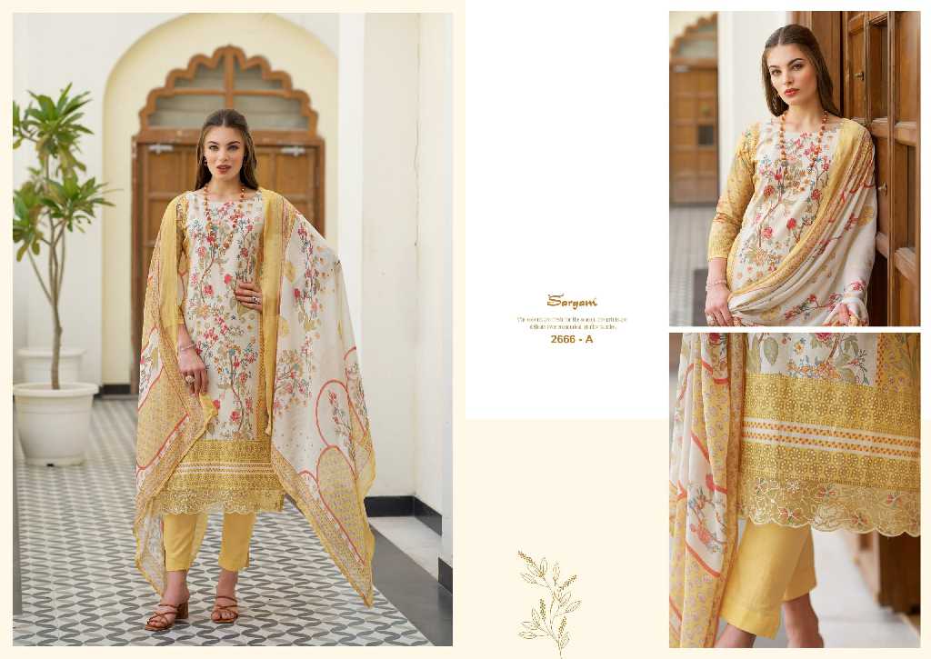 Sargam Mahima Wholesale Pure Cambric With Elegant Work Dress Material
