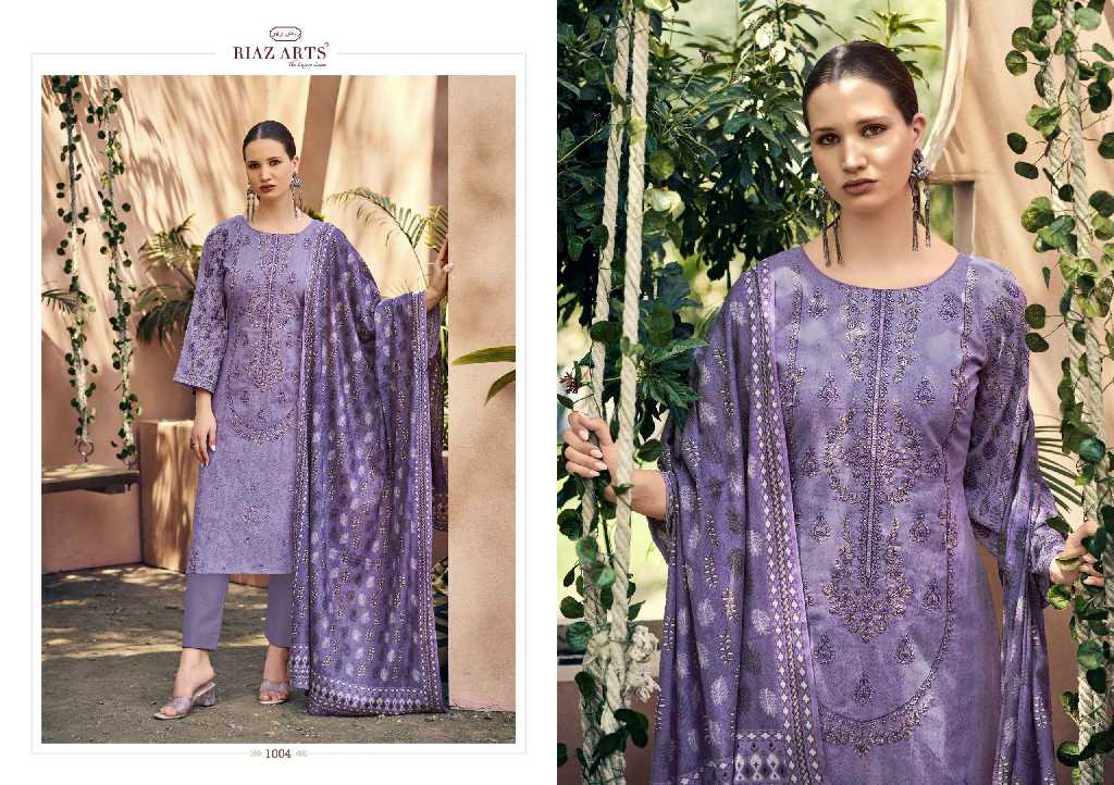 Riaz Arts Elan Vol-3 Wholesale Pure Pakistani Lawn With Neck Embroidery Dress Material