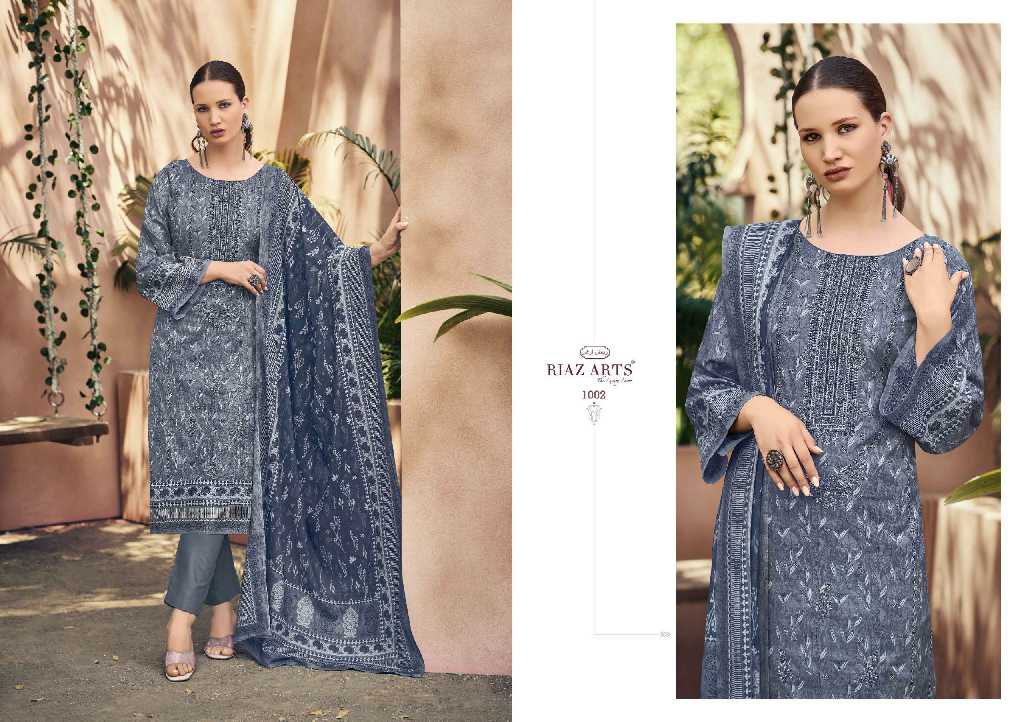 Riaz Arts Elan Vol-3 Wholesale Pure Pakistani Lawn With Neck Embroidery Dress Material