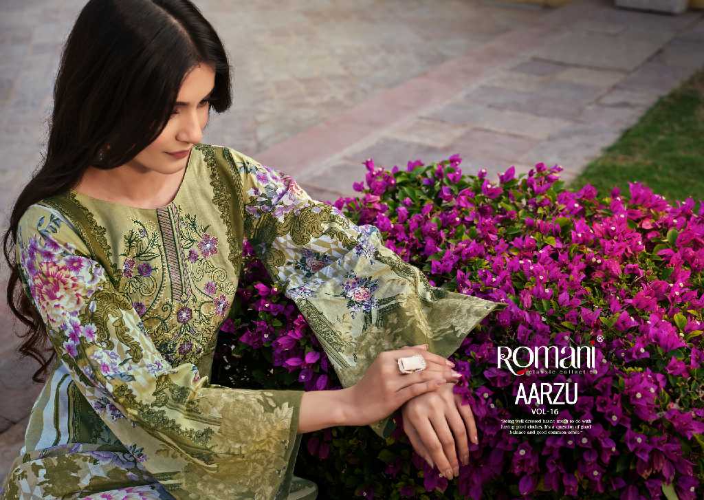 ROMANI PRESENTS AARZU VOL 16 HIT DESIGN SOFT COTTON PAKISTANI ETHNIC SALWAR SUIT
