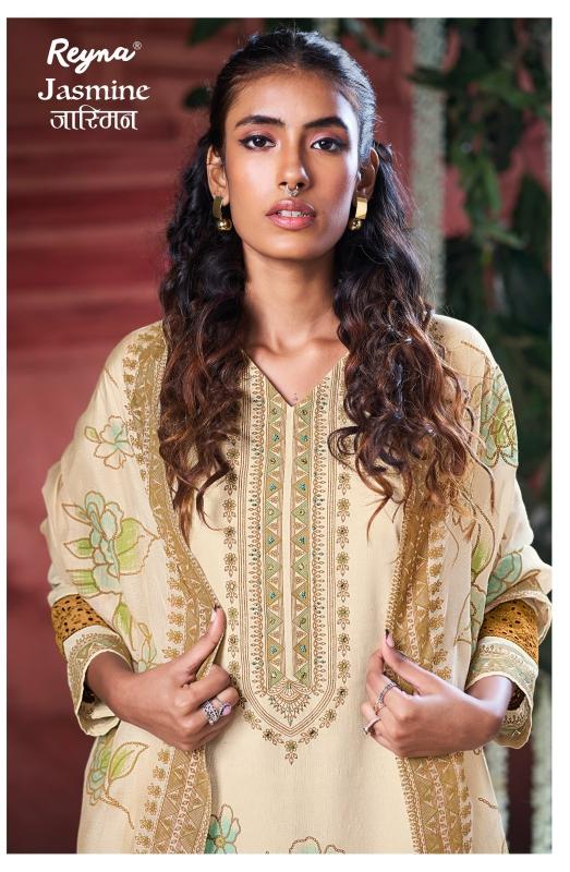 reyna jasmine cotton hand printed pretty look salwar kameez online