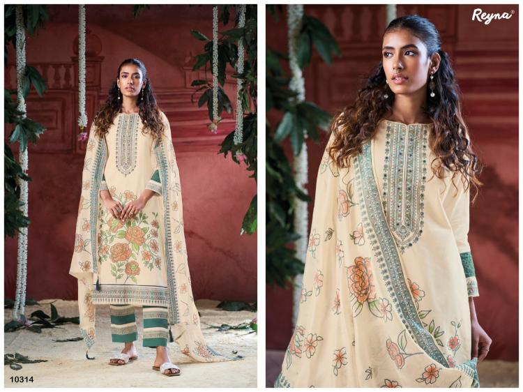 reyna jasmine cotton hand printed pretty look salwar kameez online