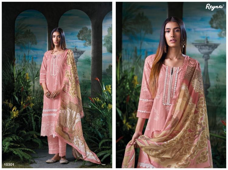 reyna launch disha cotton block print unstitch salwar kameez online