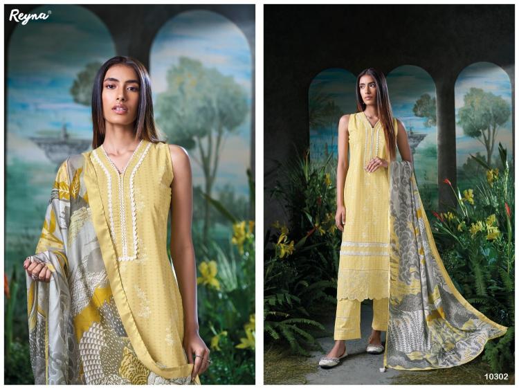 reyna launch disha cotton block print unstitch salwar kameez online