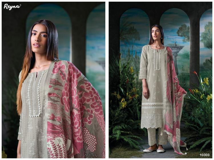 reyna launch disha cotton block print unstitch salwar kameez online