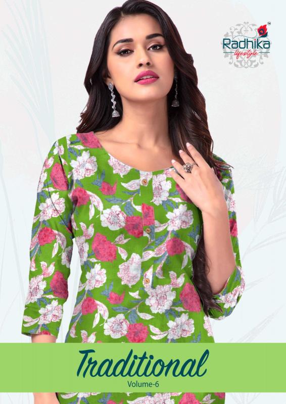 traditional vol 6 by radhika lifestyle cotton fullstitch daily wear big size long kurti
