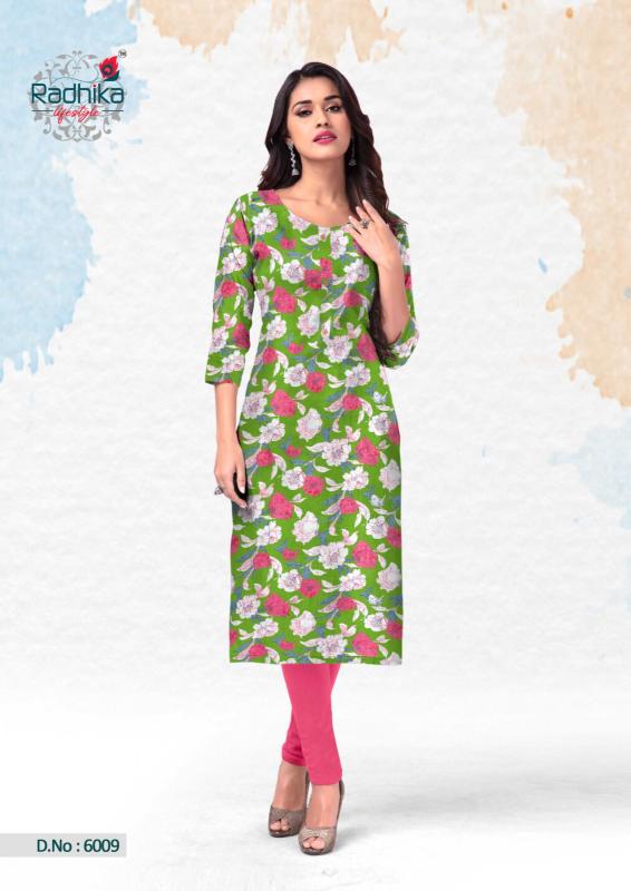 traditional vol 6 by radhika lifestyle cotton fullstitch daily wear big size long kurti