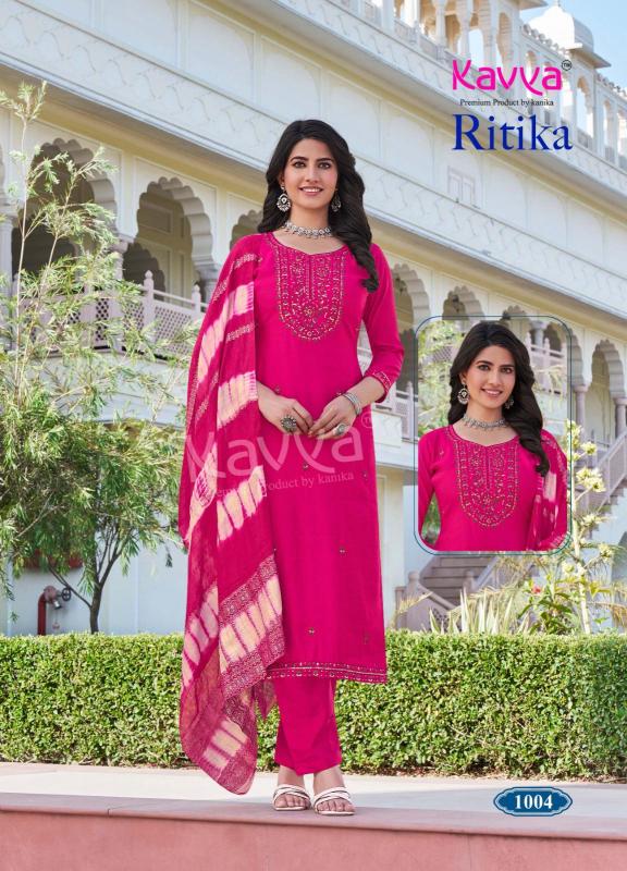 ritika vol 1 by kavya viscose vertican fully stitch shop trendy ladies suit