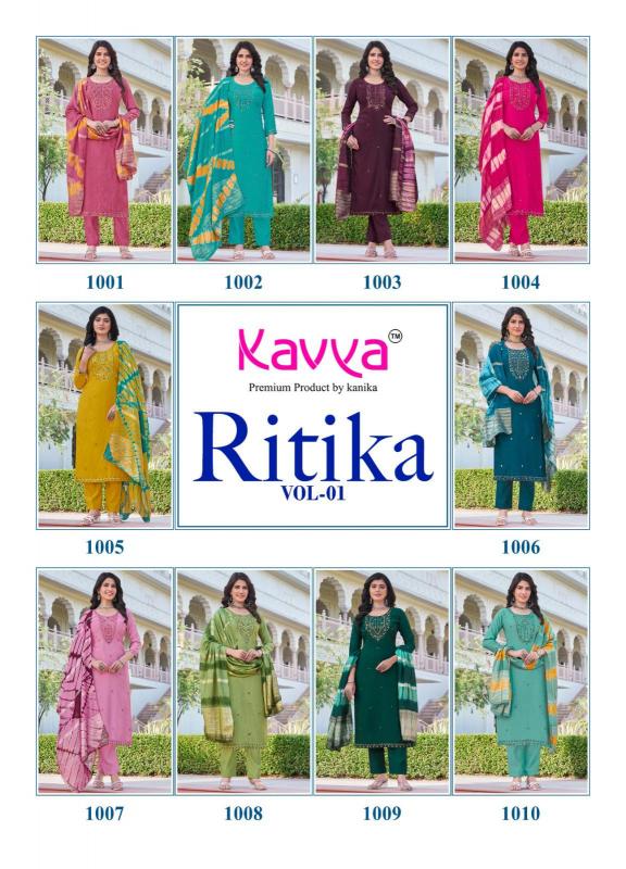 ritika vol 1 by kavya viscose vertican fully stitch shop trendy ladies suit
