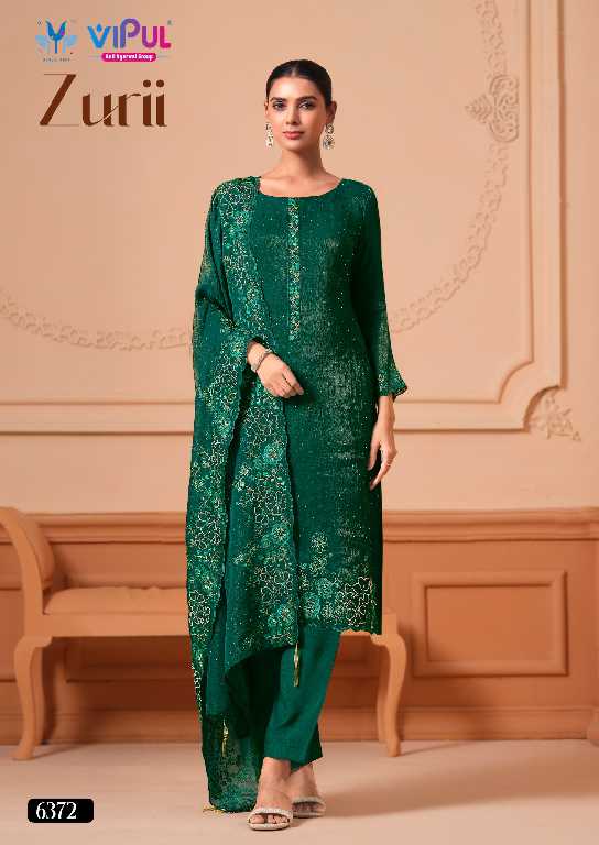 Vipul Zurii Wholesale Martini Gold With Embroidery Work Straight Suits