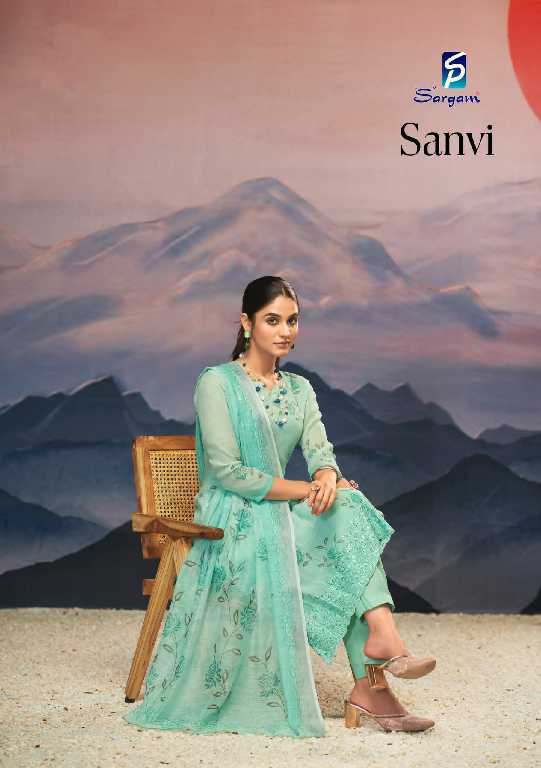 Sargam Sanvi Wholesale Pure Linen With Embroidery Work Dress Material