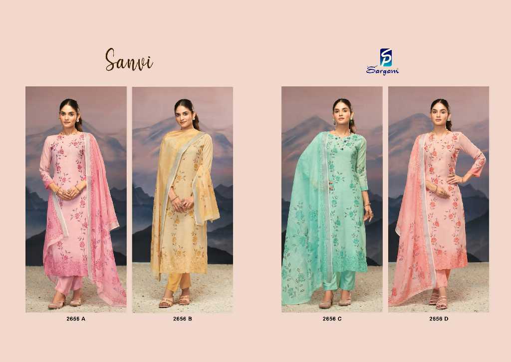Sargam Sanvi Wholesale Pure Linen With Embroidery Work Dress Material