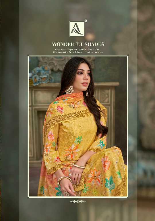 Alok Tik Tok Wholesale Viscose Muslin With Work Dress Material